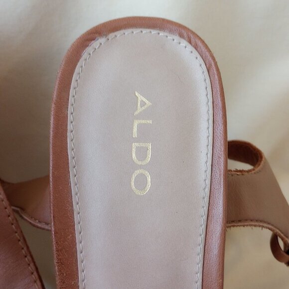 Aldo Raffia Stacked Heel Strappy Platform Sandals - Picture 6 of 10